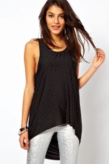 ASOS Collection Top with Silver Studs and Drape Back
