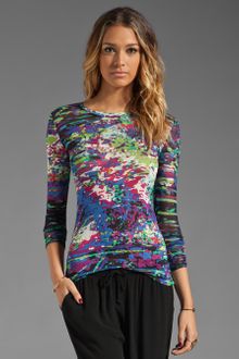 BCBGMAXAZRIA Long Sleeve Paint Splatter Top - Lyst