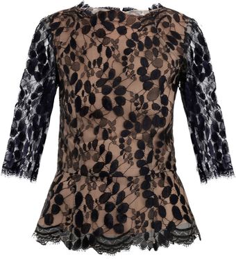 Erdem Narissa Lace 3/4 Sleeve Top - Lyst