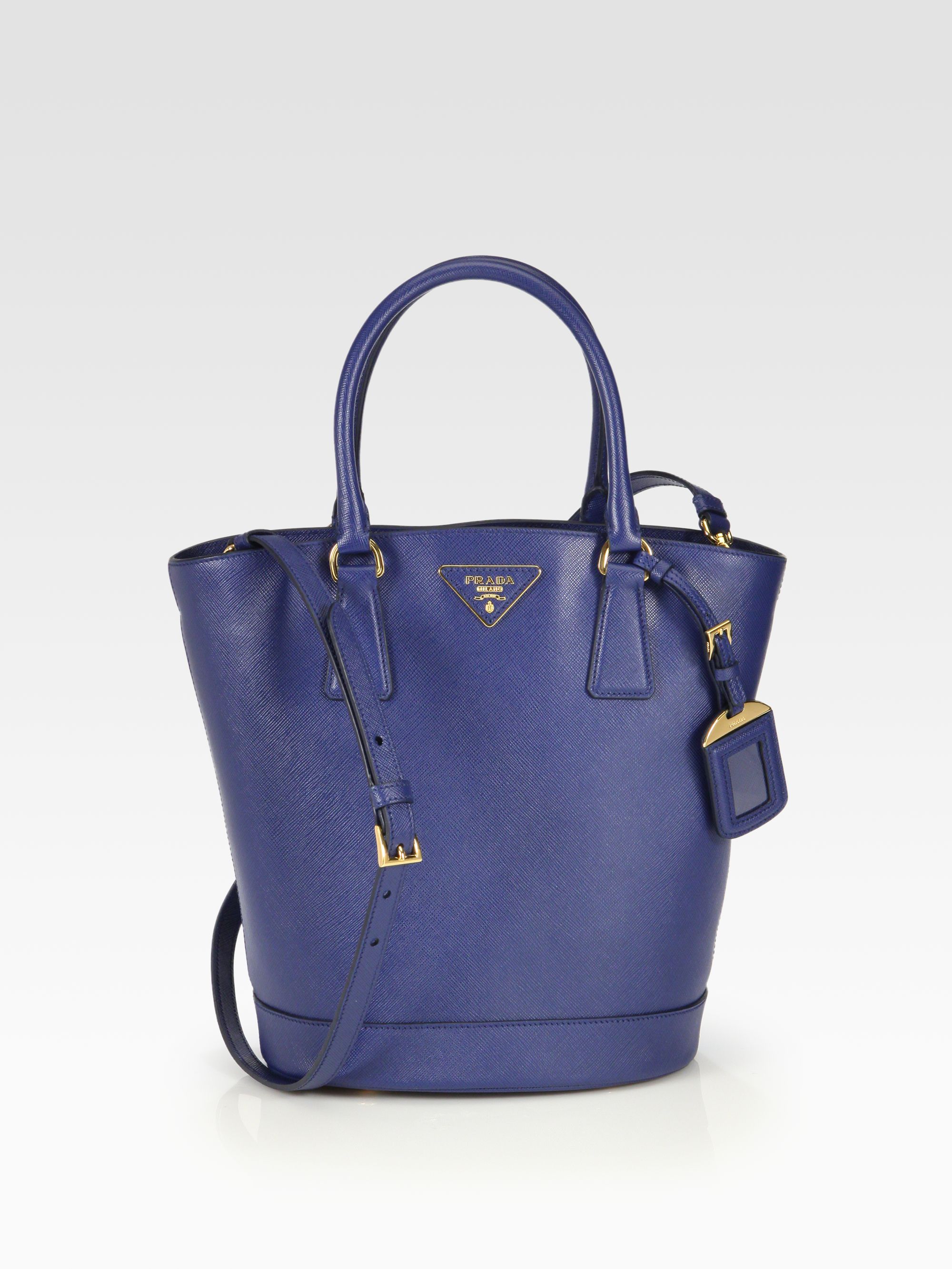 blue prada saffiano bag