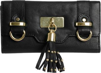 River Island Black Leather Tassel Purse - Lyst