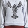 Tibi Lobster Lace Sweatshirt in Gray (heather grey) - Lyst