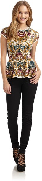 Torn Vivenne Baroque Knit Peplum Top - Lyst