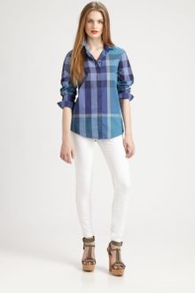 Burberry Brit Tonal Check Button Down Shirt - Lyst