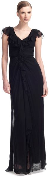Carolina Herrera Crinkle Chiffon Gown - Lyst