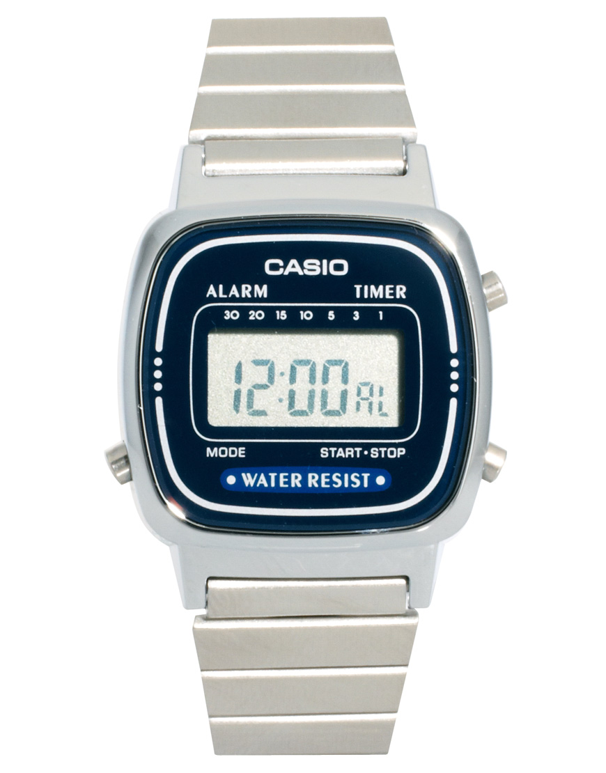 Casio Blue Silver Mini Digital Watch in Silver (bluesilver)