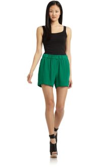 Cut 25 By Yigal Azrouel Silk Cuffed Shorts - Lyst
