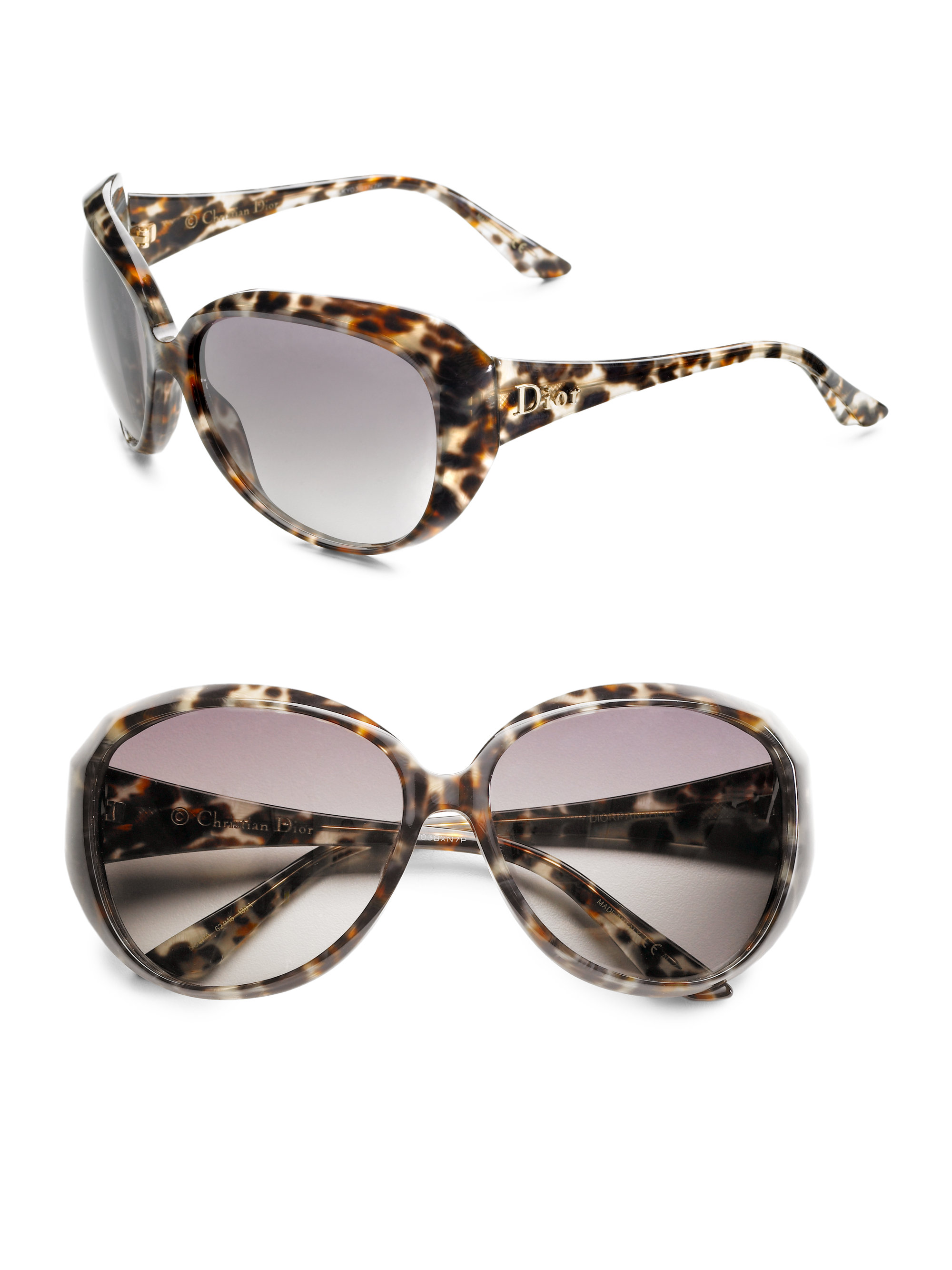 Dior Panther Print Sunglasses In Brown Lyst 1936