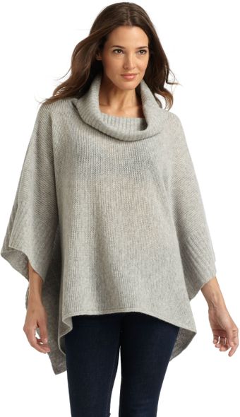 Eileen Fisher Wool Cashmere Knit Poncho Sweater - Lyst