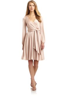 Halston Heritage Satin Tie Waist Dress - Lyst