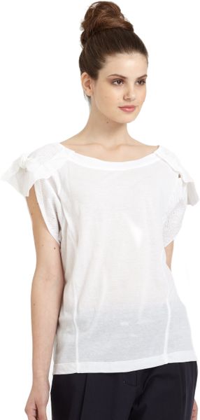 knotted white t shirt