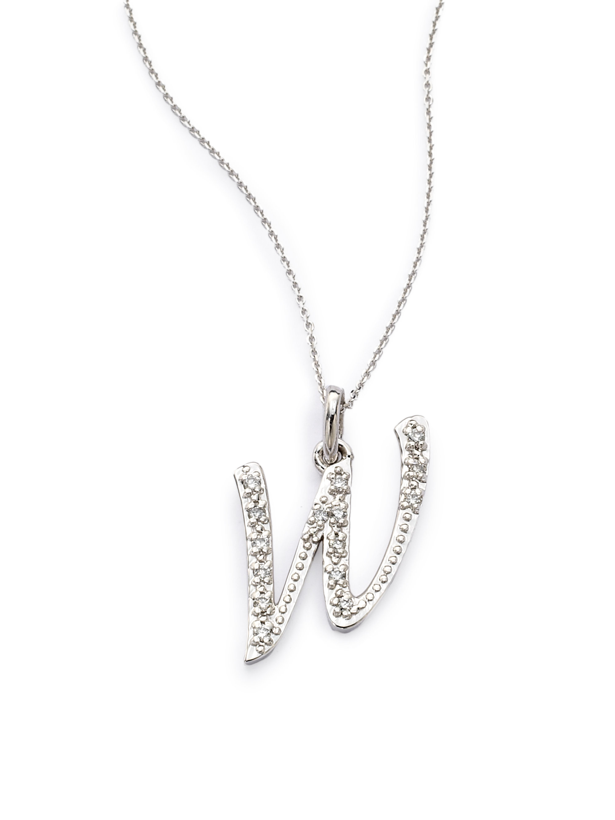 Kc Designs White Gold and Diamond Initial Necklace in White