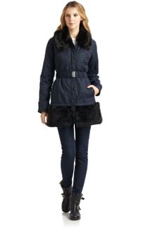 Laundry By Shelli Segal Faux Fur Trim Jacket - Lyst