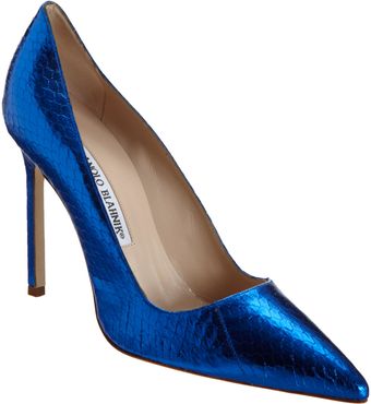 Manolo Blahnik Metallic Stamped Bb - Lyst
