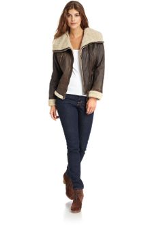 Michael by Michael Kors Leather Lined Asymmetric Jacket - Lyst