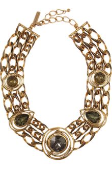 Oscar de la Renta Goldtone Faceted Crystal Necklace - Lyst