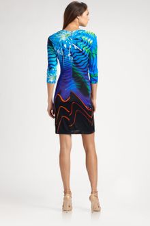 Roberto Cavalli Jersey Turchese Print Dress - Lyst