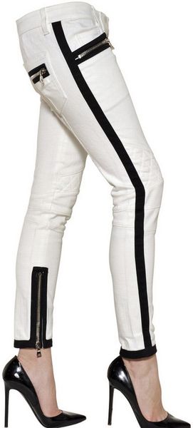 Balmain Stretch Cotton Denim Jeans - Lyst