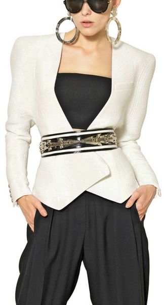 Balmain Techno Silk Raffia Jacket - Lyst