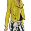 Balmain Nappa Leather Biker Jacket in Yellow - Lyst