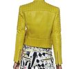 Balmain Nappa Leather Biker Jacket in Yellow - Lyst