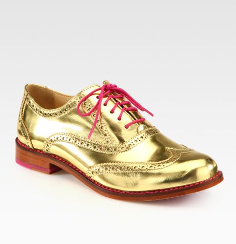 womens gold brogues