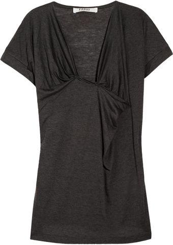 Farhi By Nicole Farhi Knotted Jersey T Shirt - Lyst