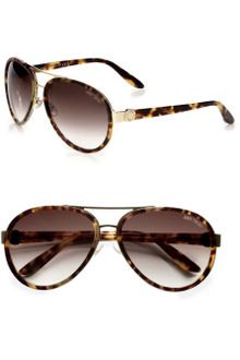 Jimmy Choo Plastic Accented Metal Aviator Sunglasses - Lyst
