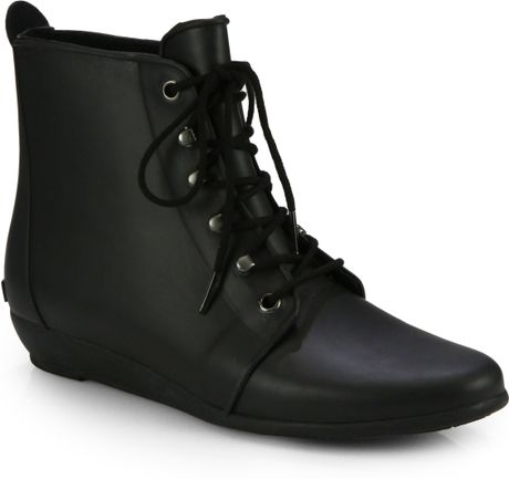 rain wedge randall loeffler ankle boots laceup
