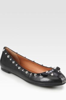 Marc By Marc Jacobs Studded Leather Mouse Ballet Flats - Lyst