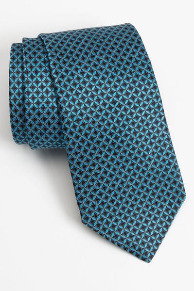 Michael Kors Woven Silk Tie in Blue for Men (turquoise)