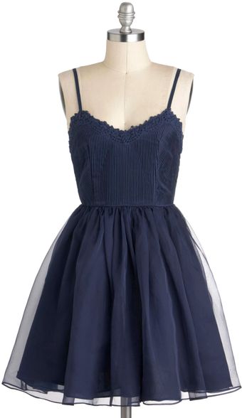 ModCloth Navy Too Late Dress - Lyst