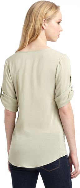 Richard Chai Love Threequarter Sleeve Silk Blouse - Lyst