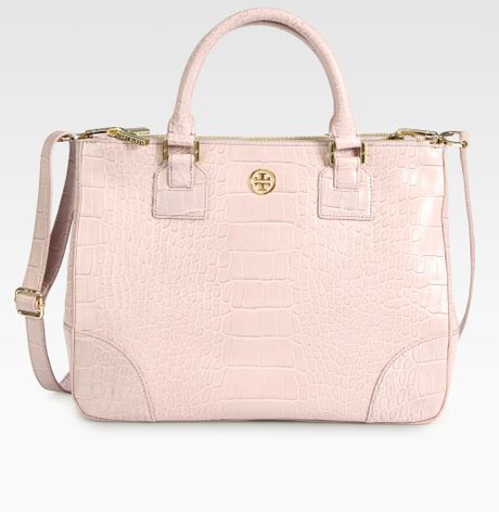 tory burch robinson croc embossed leather crossbody