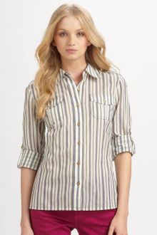 Tory Burch Striped Brigitte Blouse - Lyst