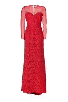 Valentino Red Lace Gown - Lyst