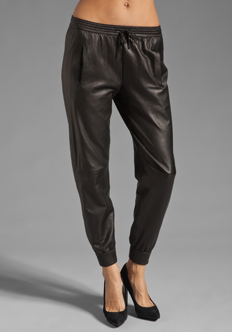 leather look jogging bottoms