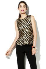 Vince Camuto Peplum Dot Jacquard Blouse