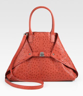 Akris Ai Small Ostrich Top Handle Bag - Lyst