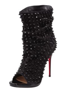 Christian Louboutin Guerilla Studded Opentoe Red Sole Bootie - Lyst