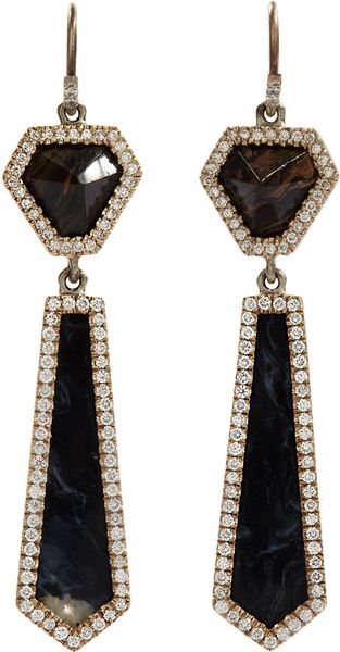 Monique Péan Stromatolite Peruvian Opal Diamond Earrings - Lyst
