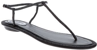 Rene Caovilla Embellished Flat Sandal - Lyst