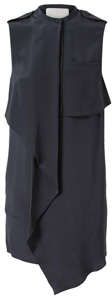 3.1 Phillip Lim Draped Silk Utility Dress - Lyst