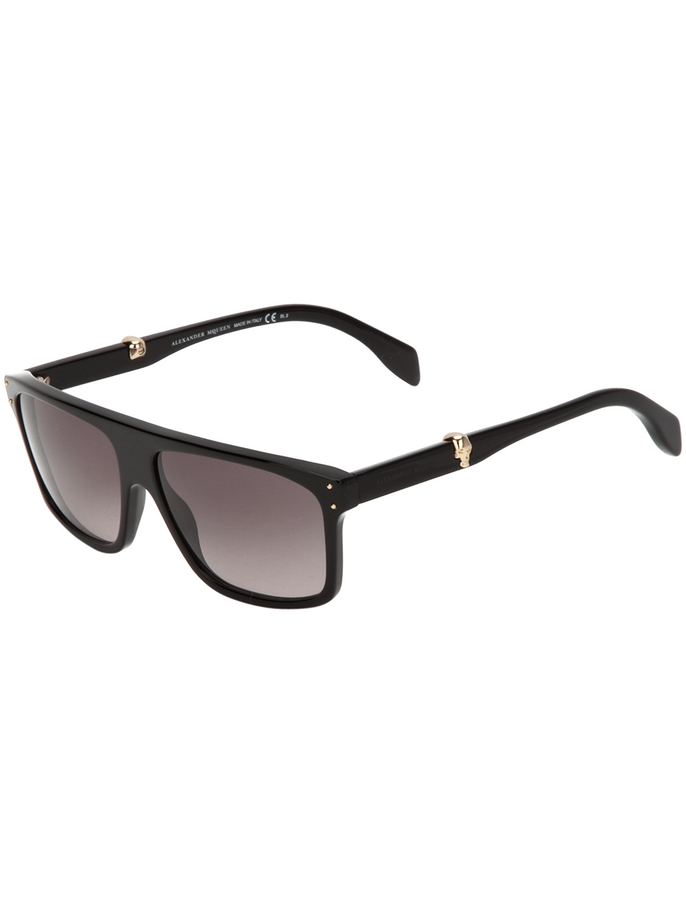 Alexander Mcqueen Unisex Skull Square Sunglasses In Black Lyst 