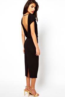 ASOS Collection Midi Dress with Deep V Back - Lyst