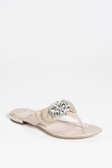 Miu Miu Crystal Bow Thong Sandal - Lyst