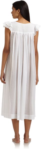 Oscar De La Renta Sleepwear Delicate Whisper Cotton Lawn Lace Nightgown - Lyst
