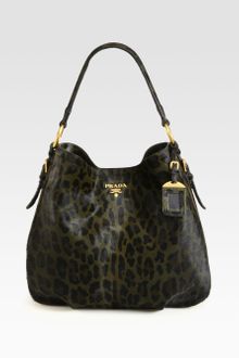 Prada Cavallino Leopard Print Hair Calf Hobo - Lyst