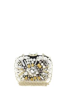 River Island Pearl Embellished Box Clutch - Lyst