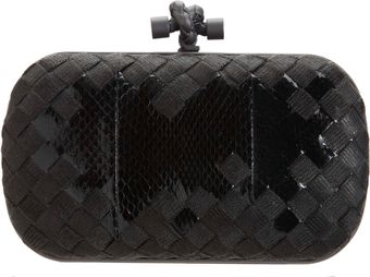 Bottega Veneta Knot Intrecciato Metal Meshsnakeskin Clutch - Lyst